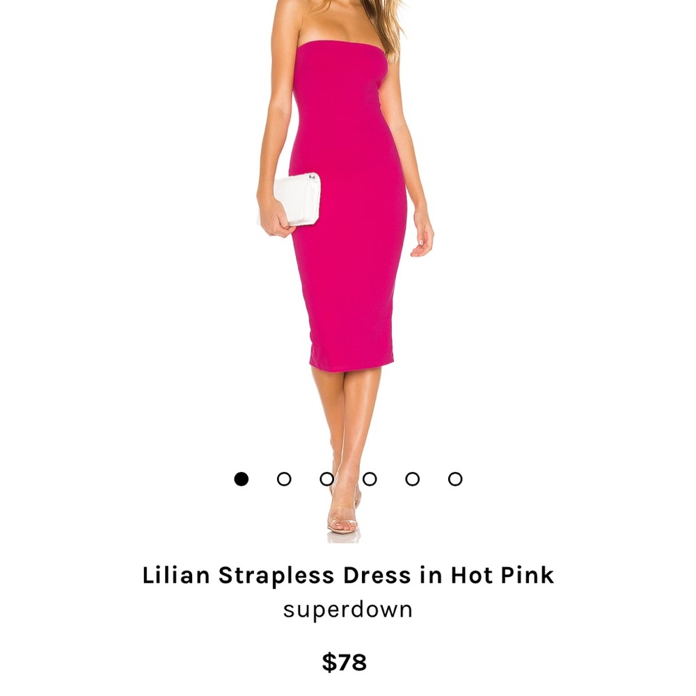 Superdown- hot pink strapless dress- S